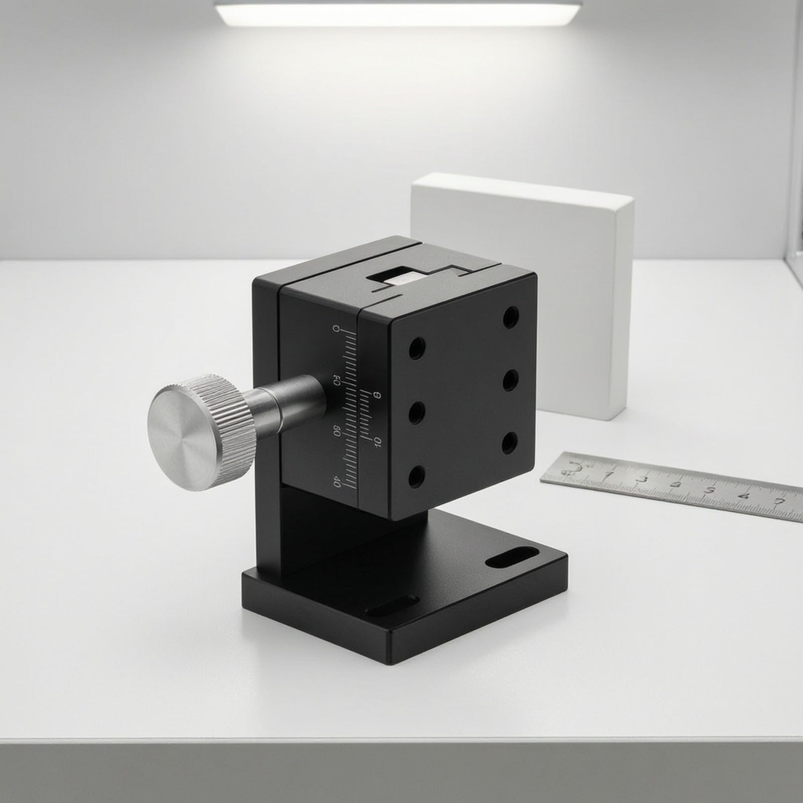 harayaa Slitta Micrometrica con Volantino | Anodizzato Nero, Scorrevole, Posizionatore Micrometrico, per Banco Ottico, Laboratorio, Lwz4060 Piattaforma