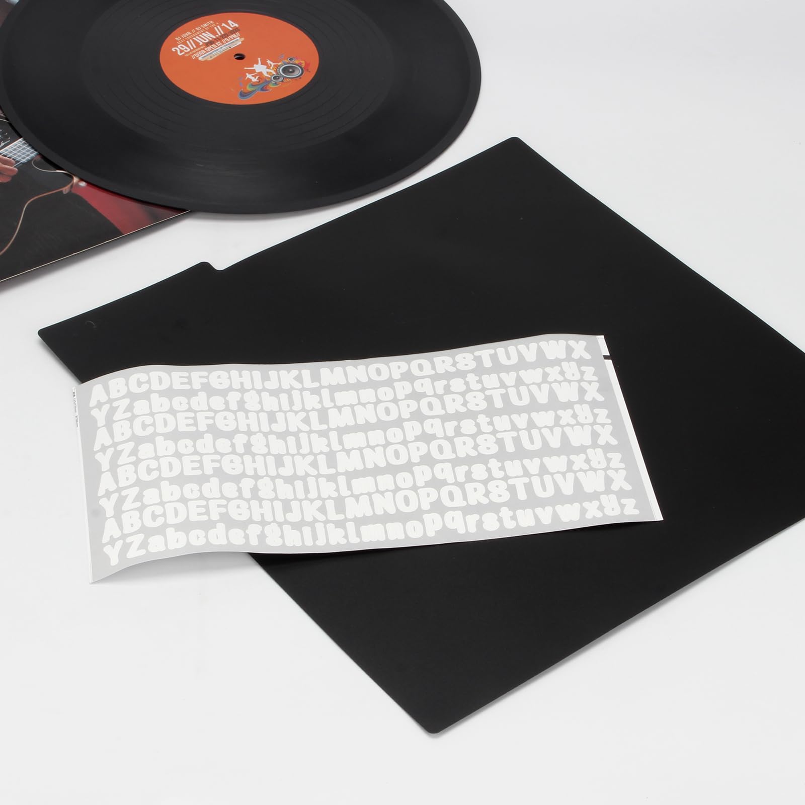 30 divisores de discos de vinilo, accesorios de discos de vinilo de 12.5 x 13.5 pulgadas con 2 hojas de calcomanías blancas de la A a la Z, separadores organizadores de archivos de CD y DVD