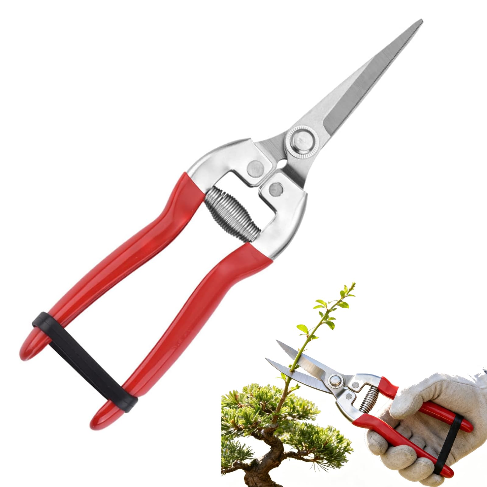 Tijera Recolectora, Tijera de jardín, Adecuada para Podar Ramas en el Jardín y para Podar Flores(Rojo)