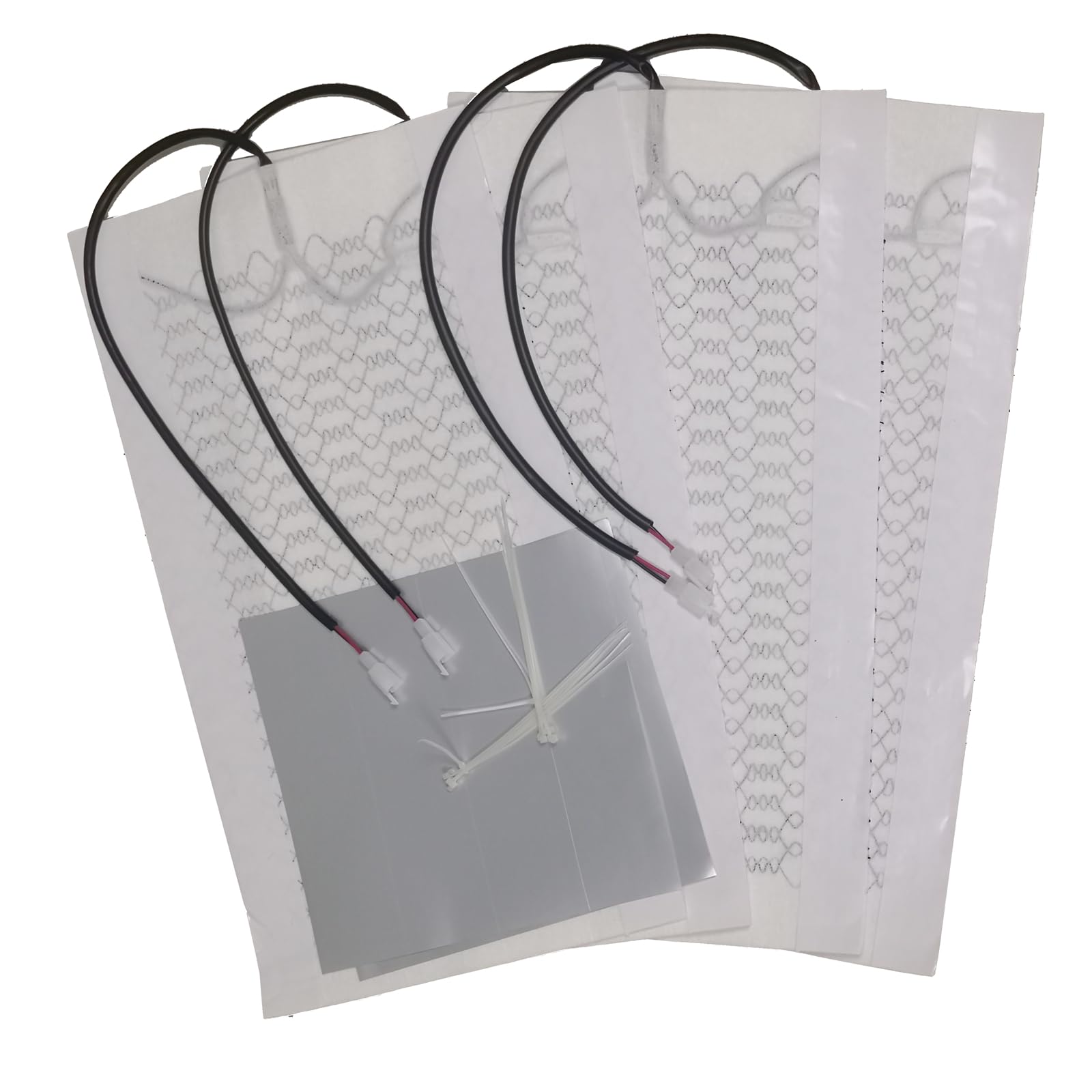 Kit de calefacción de fibra de carbono para asiento de coche con interruptor, 3 niveles, universal, para asientos de coche, 4 almohadillas (2 asientos) - E