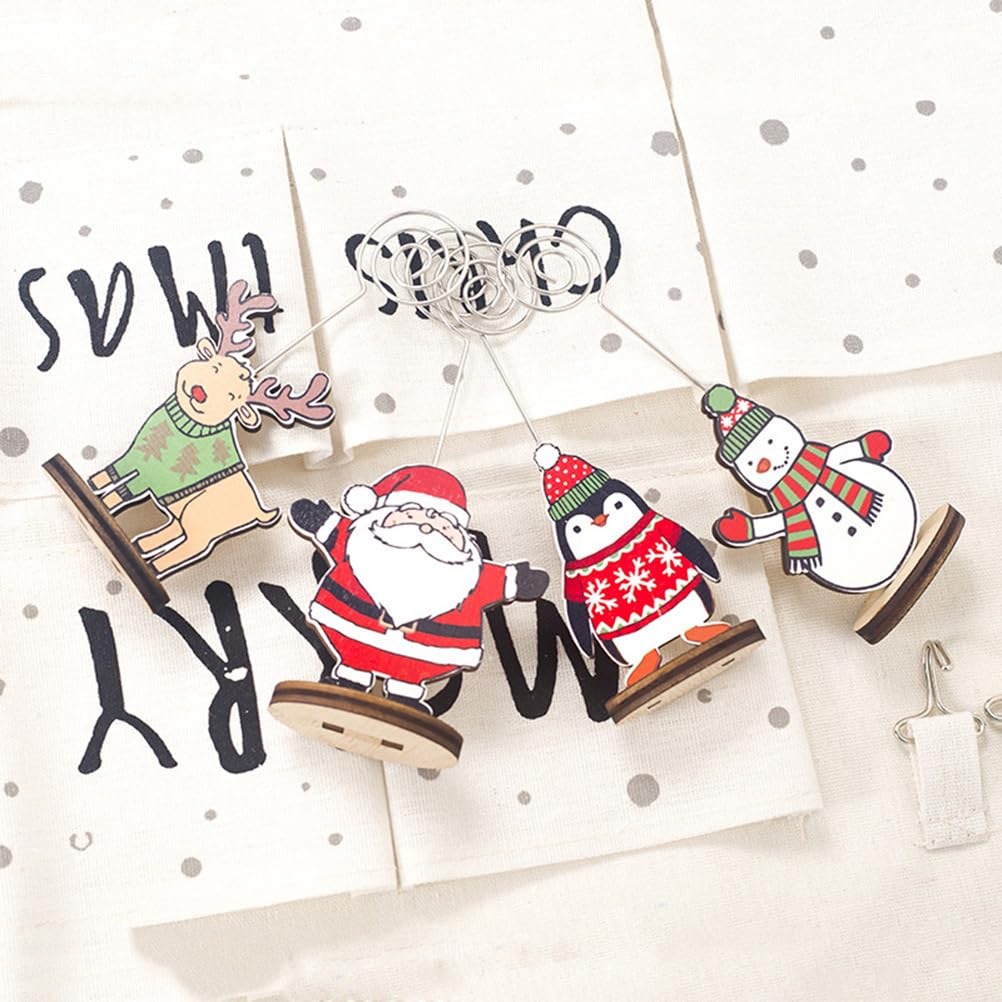 20 Pcs Christmas Wire Card Holder Place Card Holder Table Card Holder for Card Photo Christmas Holiday Wedding Decoration (Style) - Image 3