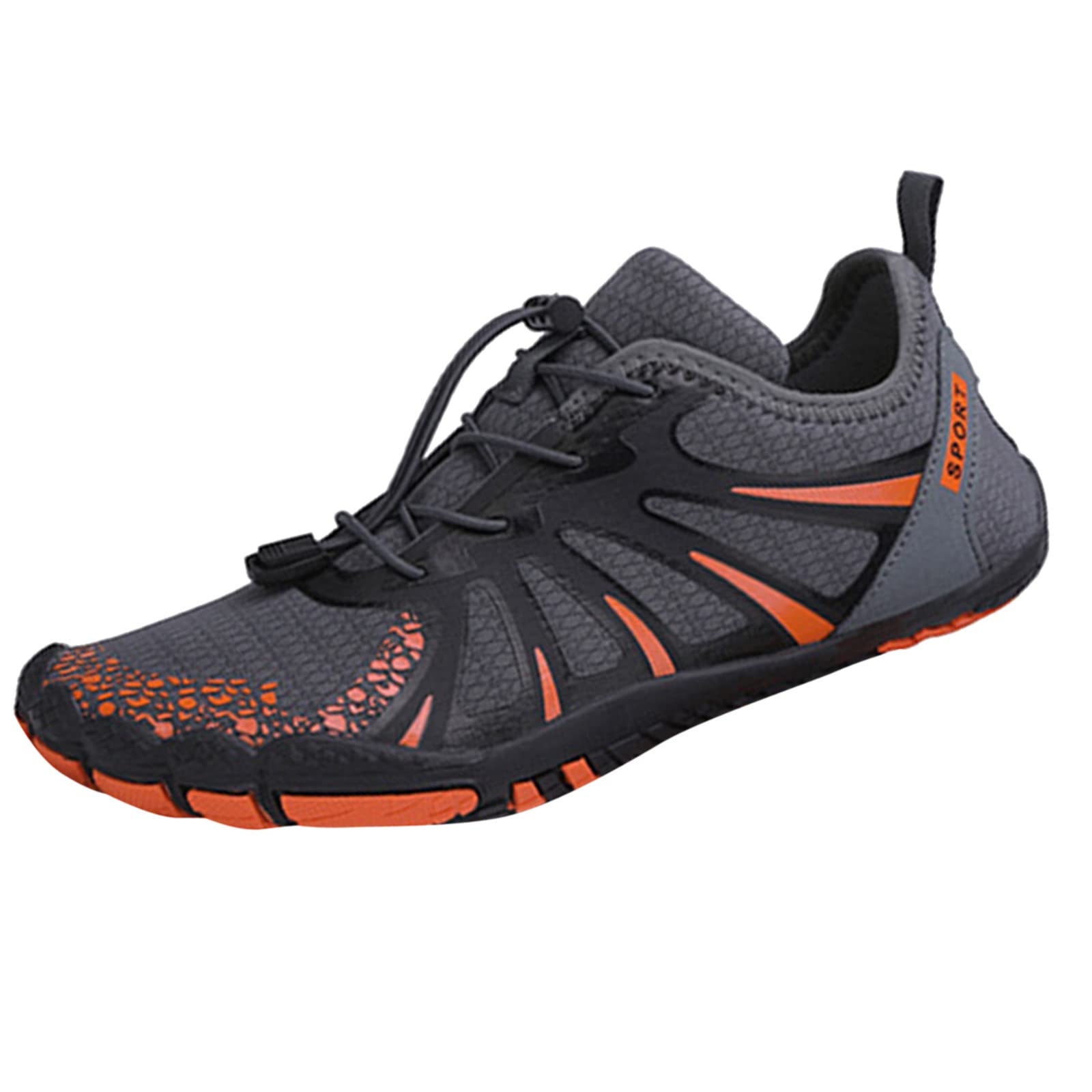 Quick Drying Wading Shoes for Men Fashion Breathable Swimming Shoes Lightweight Beach Sports Kayaking Shoe (Grey, 45)
