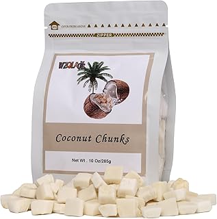 Dried Coconut Chunks 10oz Tropical Fruit Snack Unsweetened, No Artificial Colors or Flavors,In Resealable Bags