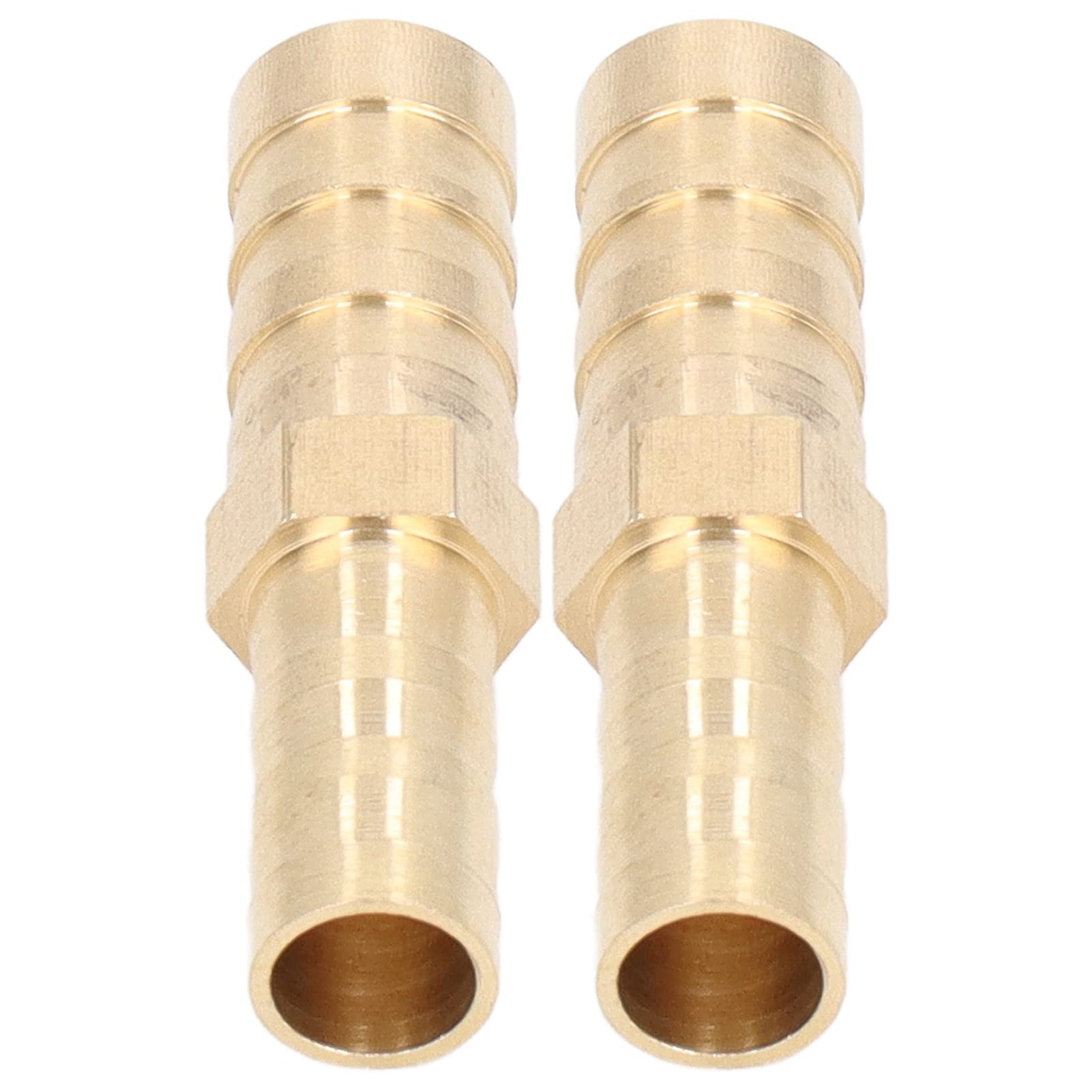 Barbed Fitting Splicer, 2 Pcs Brass Hse Barb Assistant Splicer Reducer Hex Reducing Cnnectr Jiner Assrtment Kits(10mm((3/8in) t 8mm(5/16in))