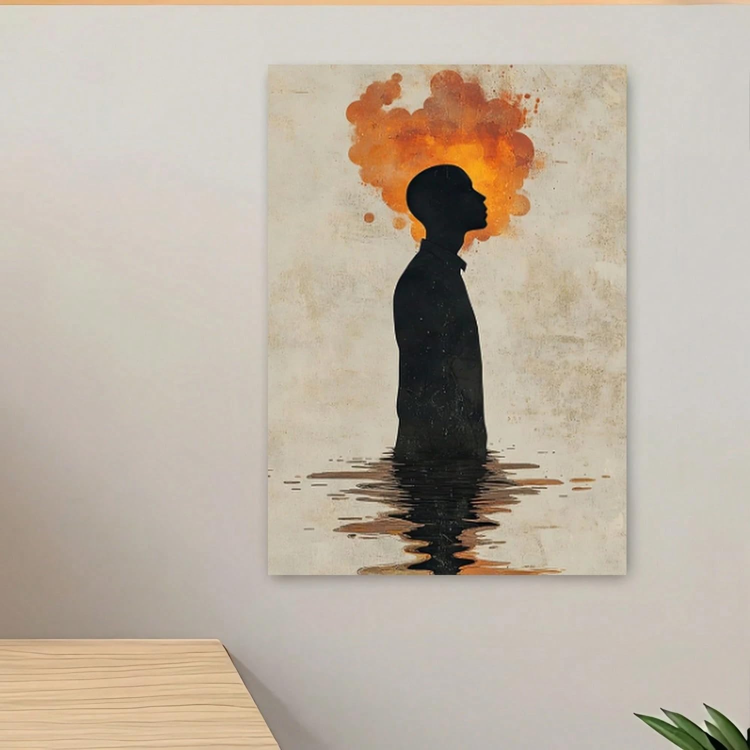 Póster impreso en lienzo de 50x70cm con diseño de nube de humo para pintura de salón
