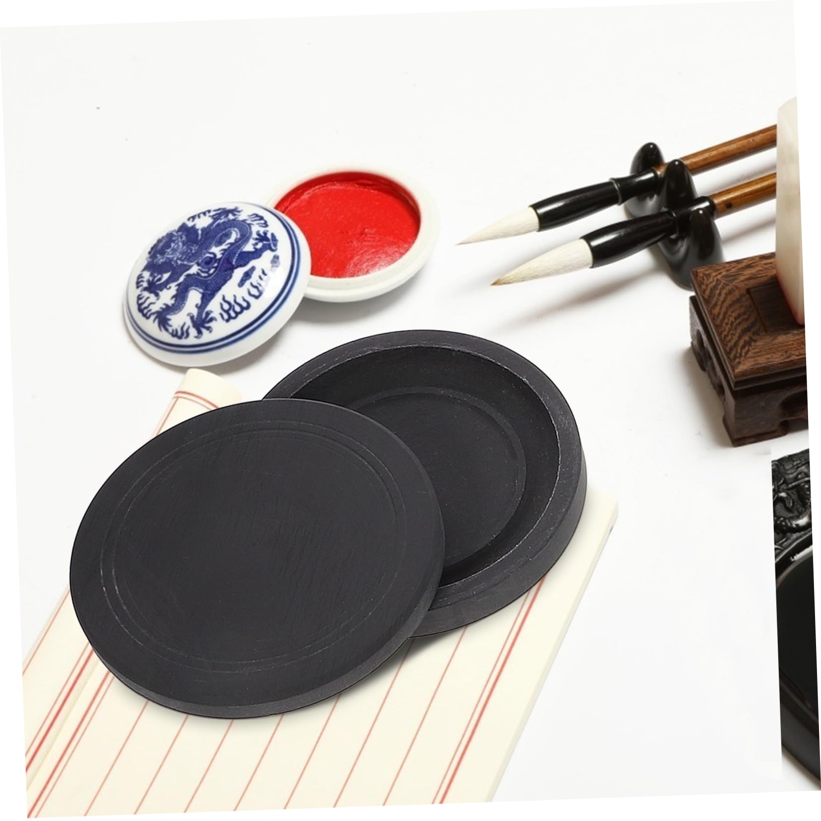 Uonlytech 1Set Chinese Calligraphy Brush for Students Portable Writing Brush Ink Stone Calligraphy Practice Kit for Beginners Lightweight Safe Design for Easy Use