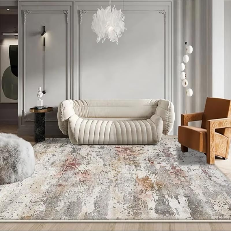 Tapis de salon abstrait moderne grand tapis de chambre 240x240cm
