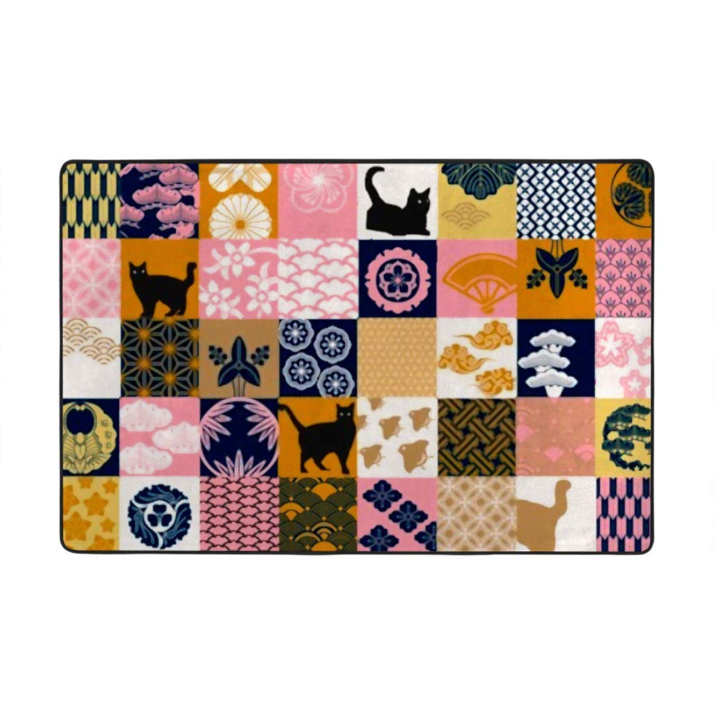 Tapis traditionnel japonais grand tapis de salon en velours corail doux