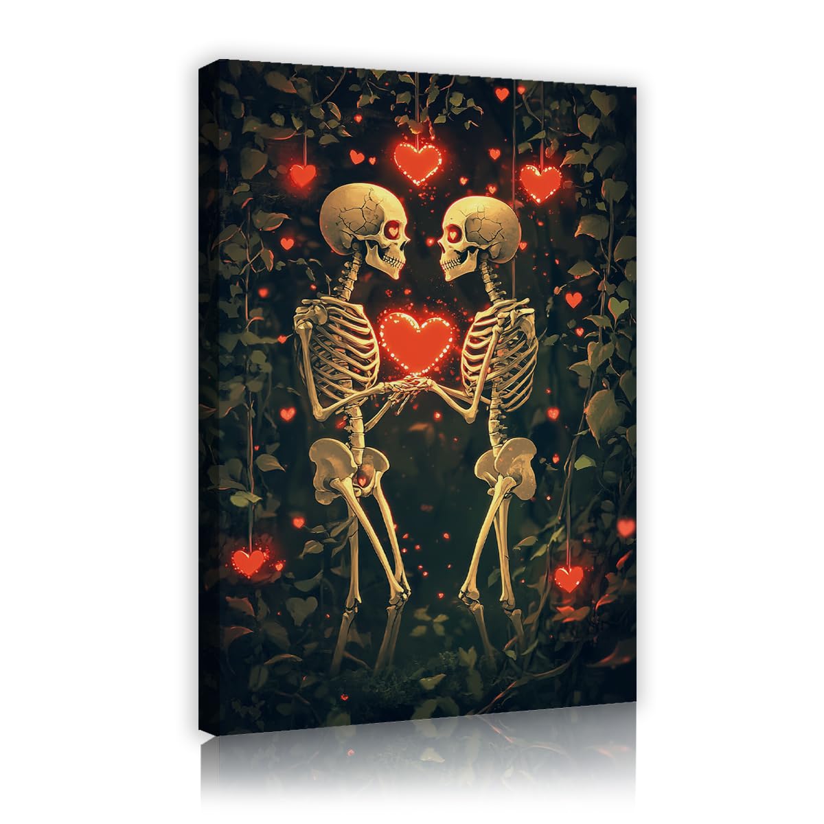 Via Vela Gothic Love Couple Szkielet Obraz na płótnie Jadalnia Dekoracja 70 x 105 cm