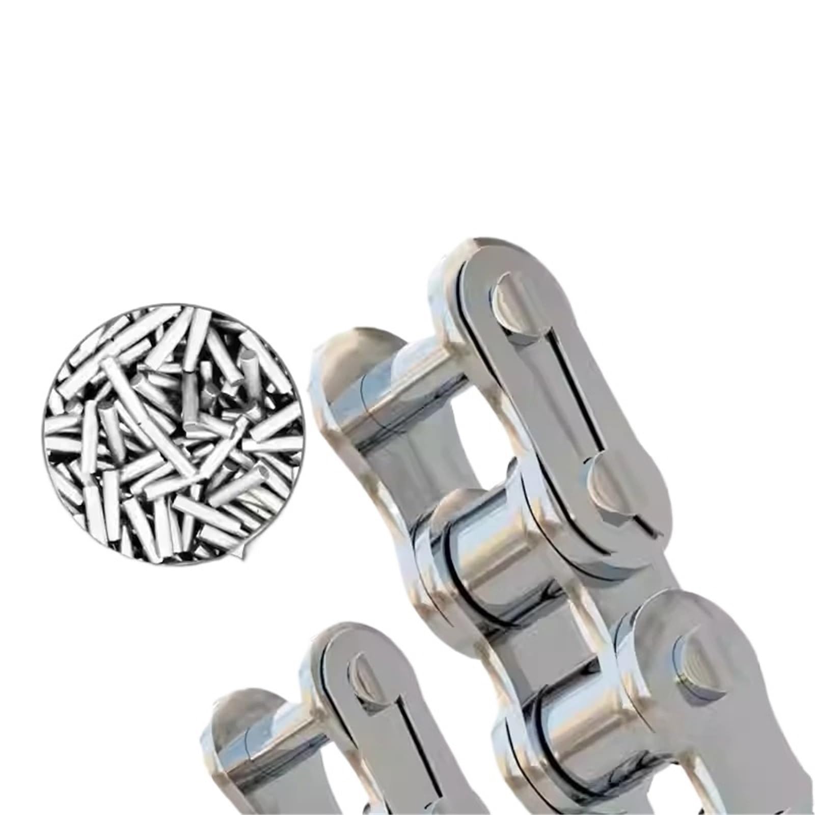Rollenkette Aus Kohlenstoffstahl 1/1,5/5 Meter 04C-1 06B-1 08B-1 12A-1 201/304 Edelstahl-Kettenübertragung, kurze Teilung, Rollenkette, 6,35 mm–19,05 mm(08B-1-1Meter,304)