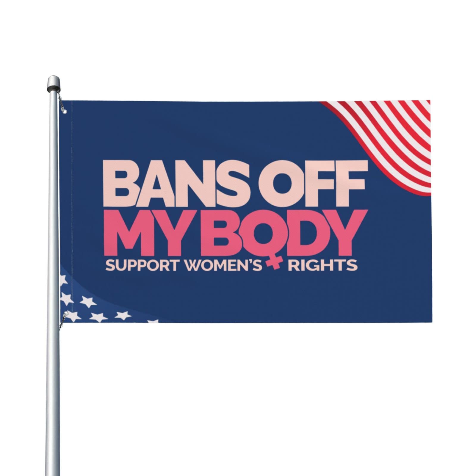 Bans Off My Body 3x5FT Flag Vivid Color And Uv Fade Resistant - Canvas Header And Double Stitched - Us Gay Pride Flag Polyester With Brass Grommets 3 X 5 Ft