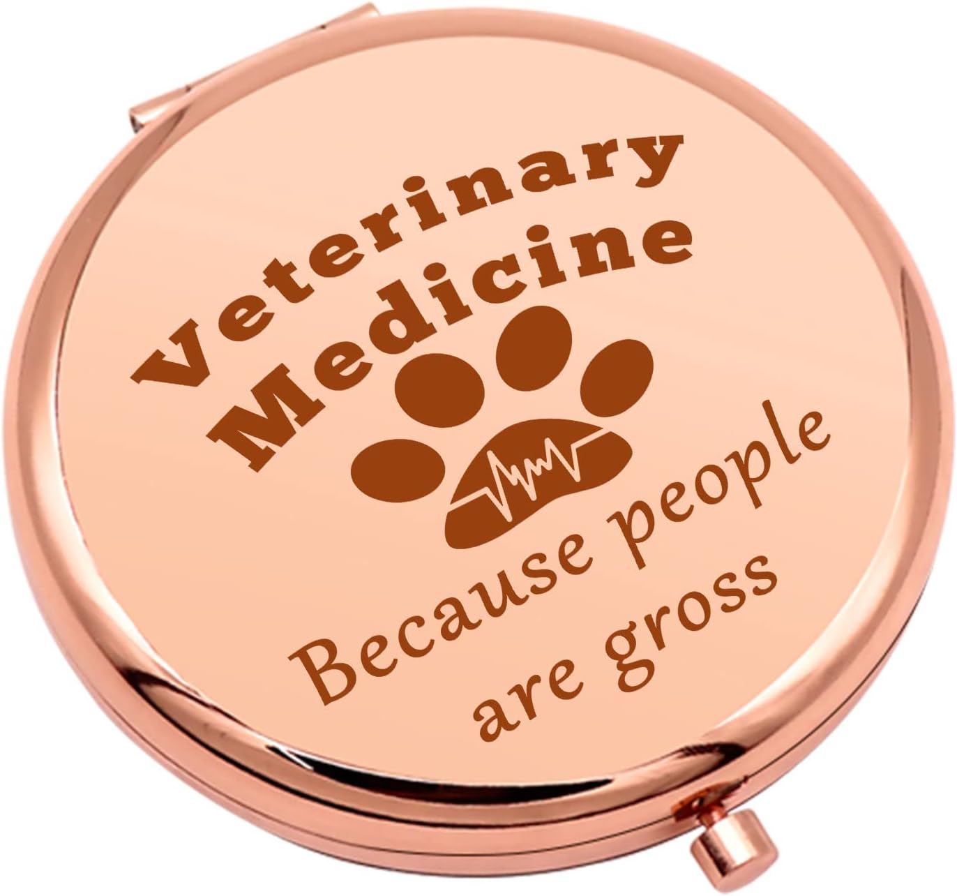 Veterinarian Gift Rose Gold Makeup Mirror Vet Tech Gifts