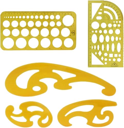 Miniatura 7 de NUOBESTY Plantillas geométricas de dibujos de reglas de medición, plantillas geométricas de plástico para encofrado de construcción de oficina y