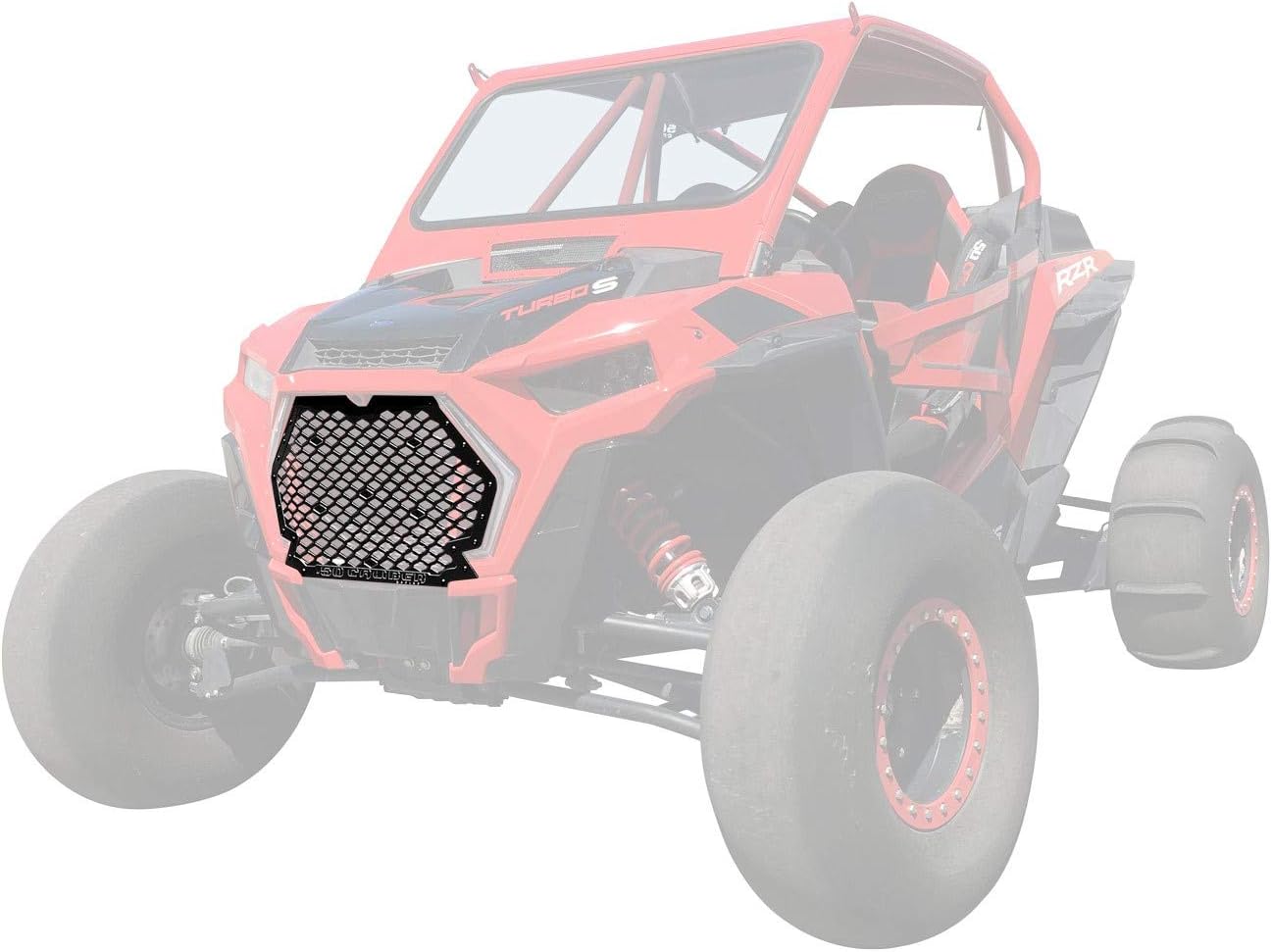 50 Caliber Racing Custom CNC Billet Powder Coated Front Grill to Increase Air Flow For Polaris RZR XP1000 / XP Turbo/S 2019 - Fits 2 & 4 Seat Models (2019 XP1K Billet Grille Black [5358A7])