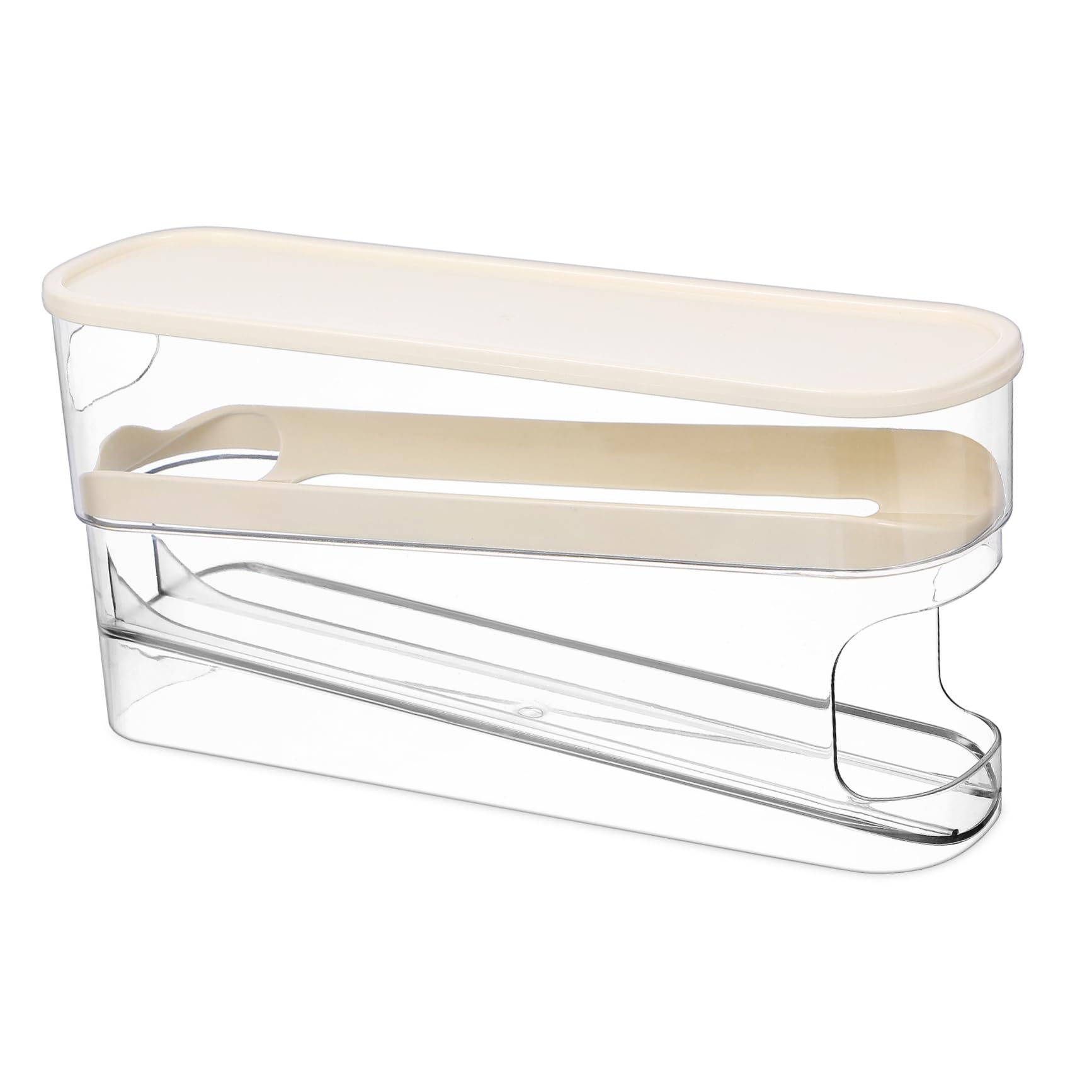 Gatuida Huevos con Rodillo Organizador de Almacenamiento de Huevos Refrigerador Estante de Doble Cubierta para Huevos de Cocina
