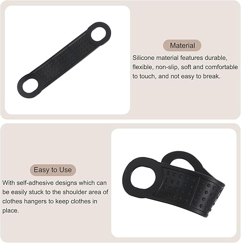 Miniatura 10 de uxcell 100 tiras adhesivas de silicona antideslizantes para colgar ropa para perchas de madera y plástico, transparentes (4.13 x 0.79 pulgadas)