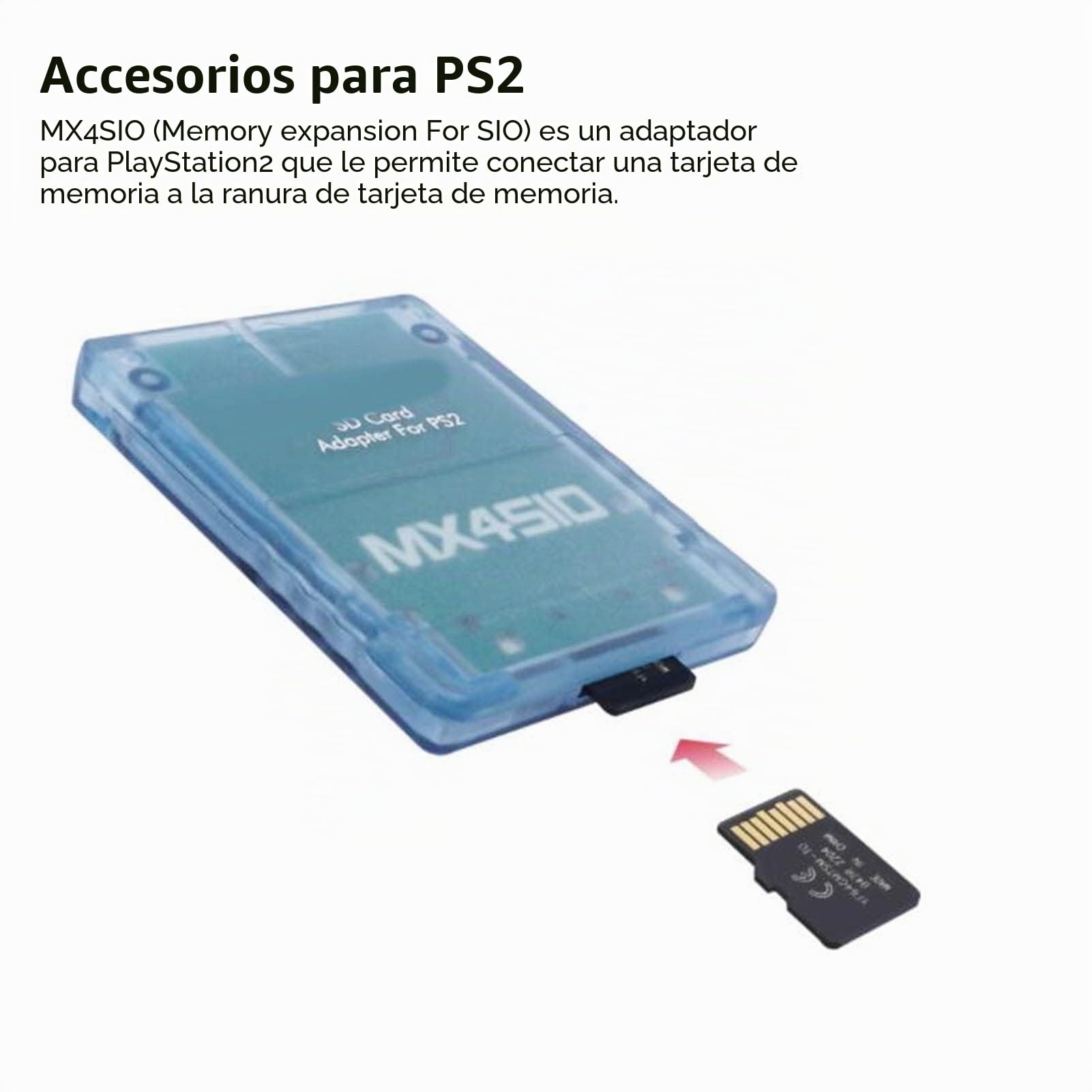 Adaptador de Tarjeta SD para , MX4SIO SIO2SD Adaptador de Tarjeta de Memoria de Reemplazo para Fat Consola (Azul Transparente)