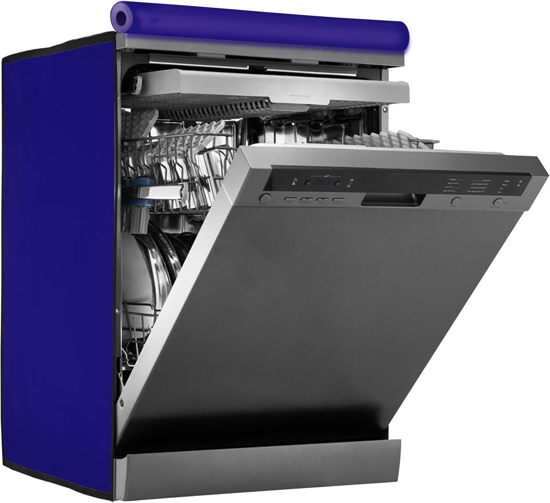 Amazon Brand - Umi. Dishwasher Cover Suitable for Midea of 12, 13, 14, and 15 Place Setting (63X63X81CMS, Ink Blue)