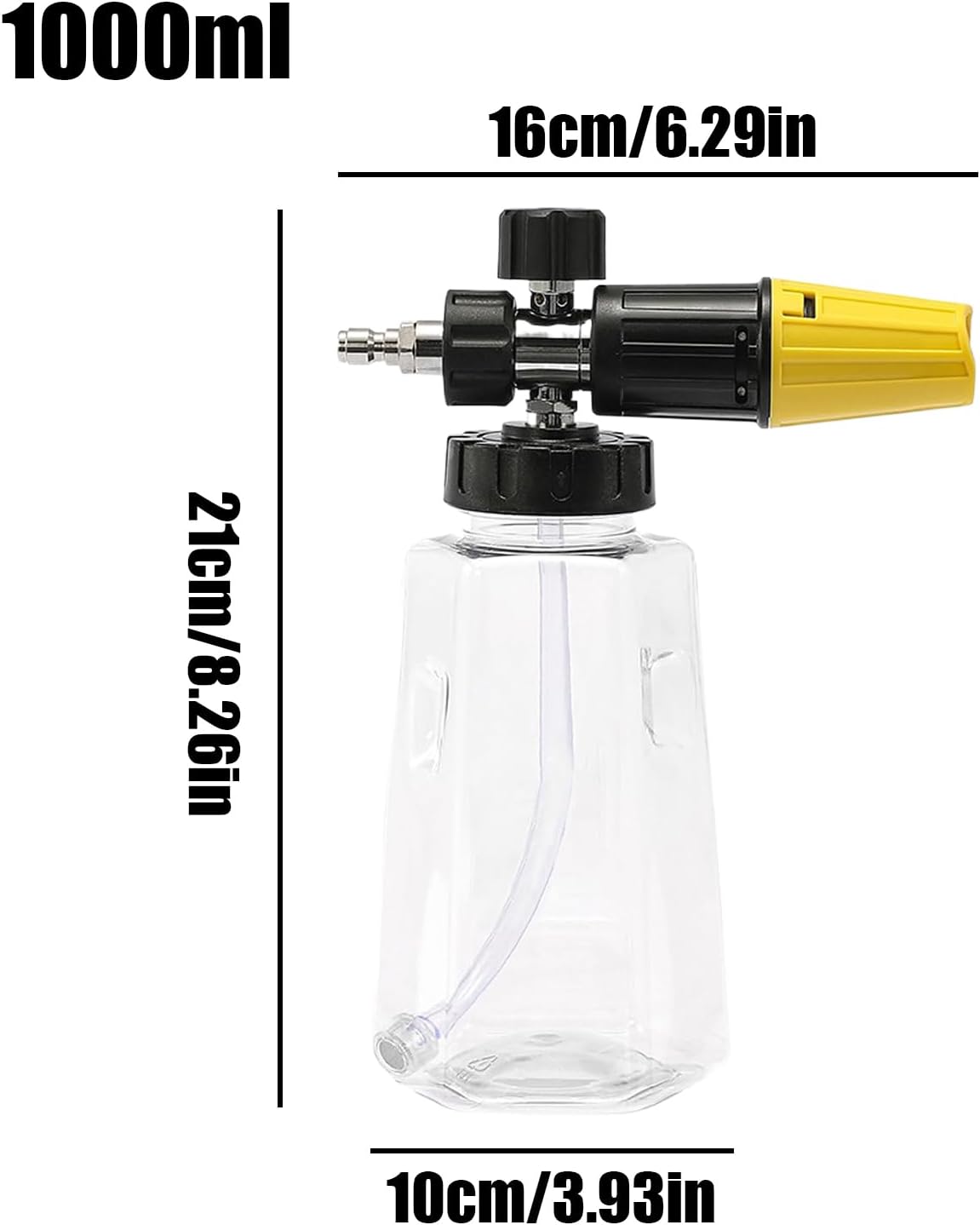 カーウォッシュ フォーミングキャノン - 高圧洗浄機用泡洗剤カノン | 5種類ノズル・高速接続機能付 人間工学設計 1000ml 農