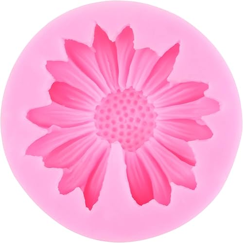 Miniatura 5 de MYPRACS Molde de silicona de flor de crisantemo, molde de fondant de flores de margarita, orquídea, hibisco, flor de caramelo, molde para decoración