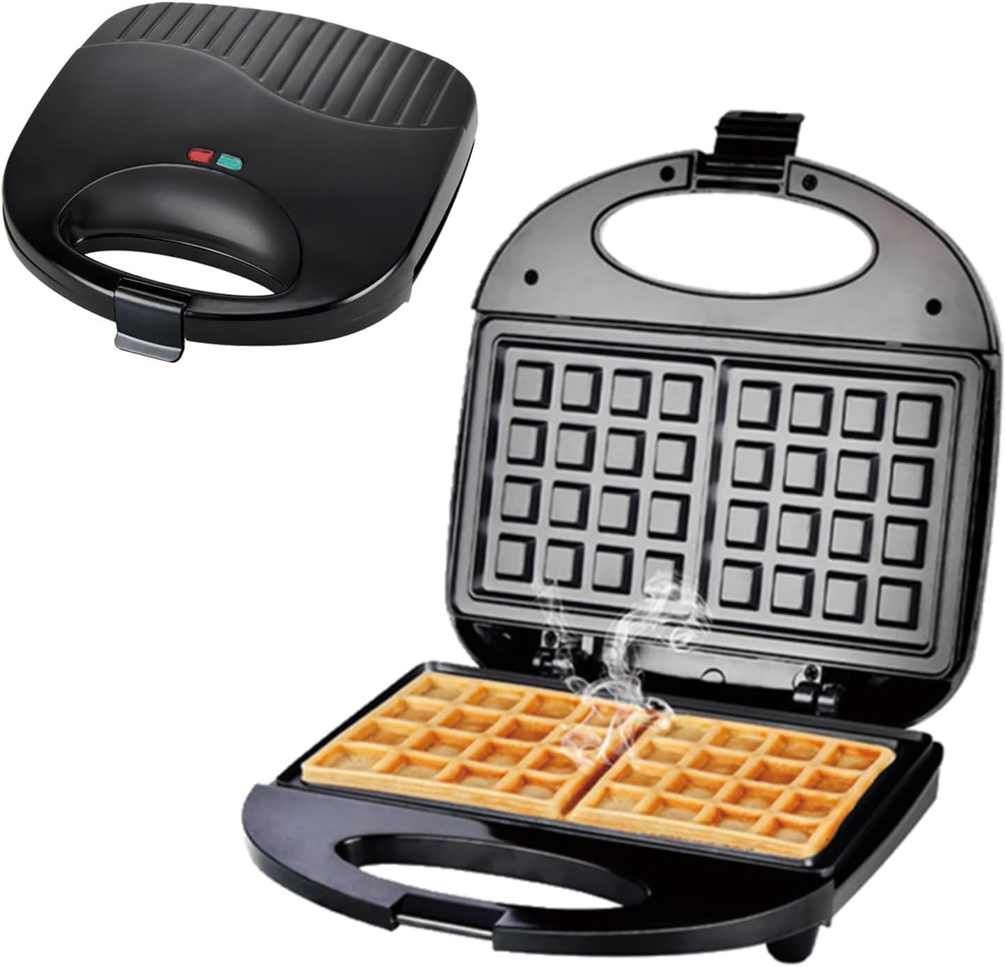 Drumstone 𝟏𝟓 𝐘𝐞𝐚𝐫𝐬 𝐖𝐚𝐫𝐫𝐚𝐧𝐭𝐲 Waffle Maker for Home – Makes 2 Square Waffles, Non-Stick Plates, Stainless Steel, Indicator Lights, Weighted Lid, Double-Sided Heating, Fast Cooking-image-13