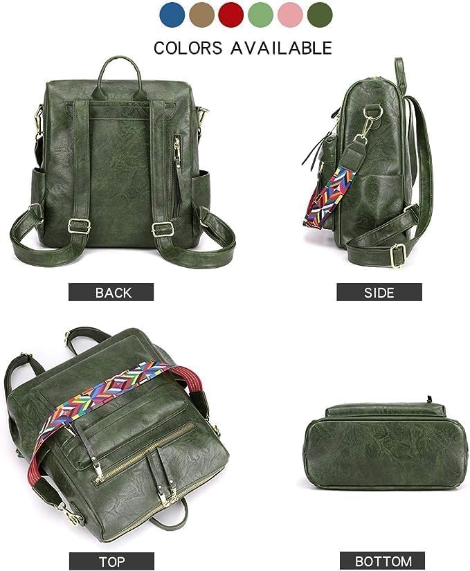 Image of Women's Fashion Backpack with Shoulder Strap Stylish Leather Backpack for Women | Shoulder Bag for Women & Girls | Anti Theft | Multipurpose Travel Bag for Women | Adjustable Shoulder Straps