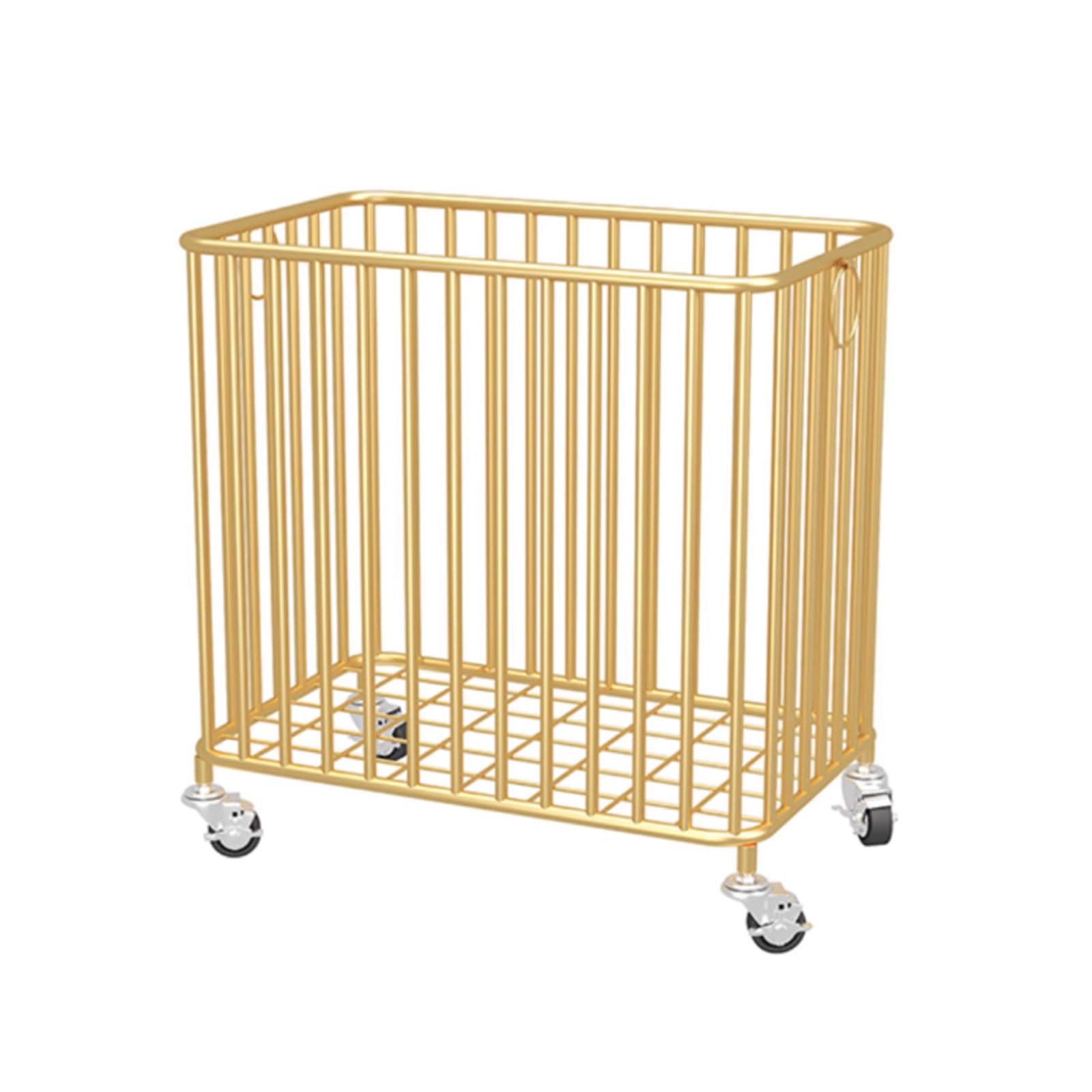 Kosz na Pranie Rollende wasmand met wielen Metalen wasmand Winkelwagen Nordic Luxe Basketbal Speelgoed Opbergorganisator Bak Badkamer Vuile Kleren Mand voor Sportuitrusting Pojemnik