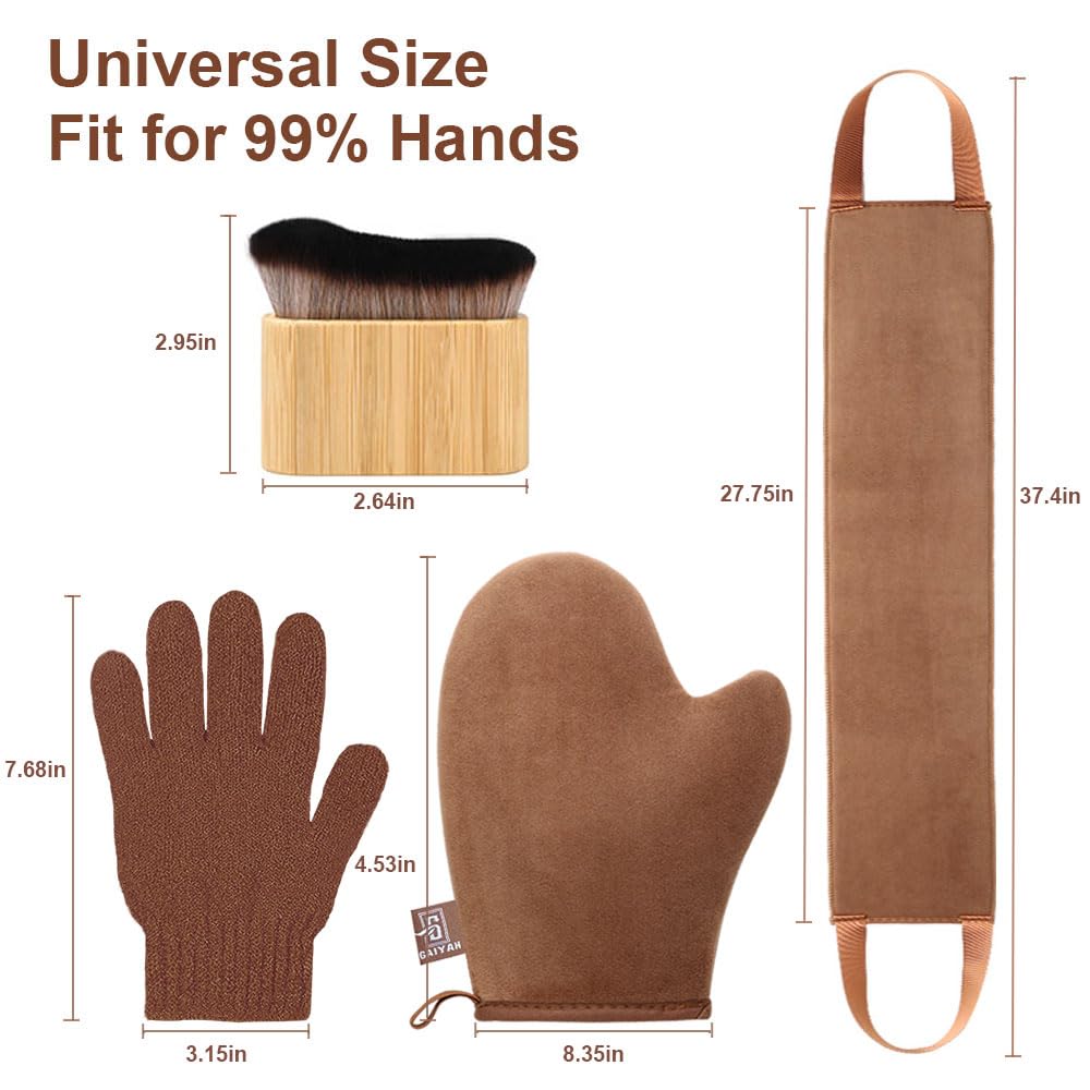 Selbstbräuner-Handschuh, Applikator-Set, 3 Stück, Selbstbräunungsbürste für Selbstbräuner, Pinsel, Rückenbräuner, Applikator, Bräunungshandschuh für Selbstbräuner, Kabuki, Körperbürste, Selbstbräuner,
