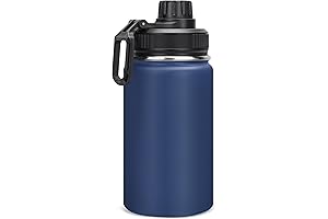 Dark Blue Leakproof 12 oz Insulated Water Bottle with Chug Lid