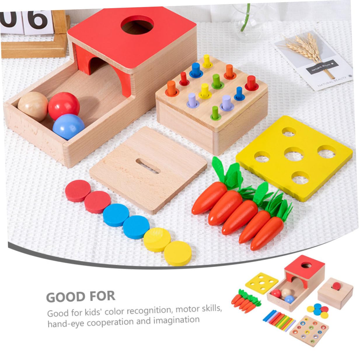 Juguete Montessori de Madera para Educativo de Coordinación Mano Desarrollo Habilidades Motoras Finas para Preescolar