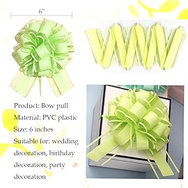 6 Pieces Pull Bows Wrapping Pull Bows for Gift Wrapping, Christmas, Party Birthday Gift Wedding Ribbon Bows for Wrapping Boxes or Flower Decorations (Fruit Green)