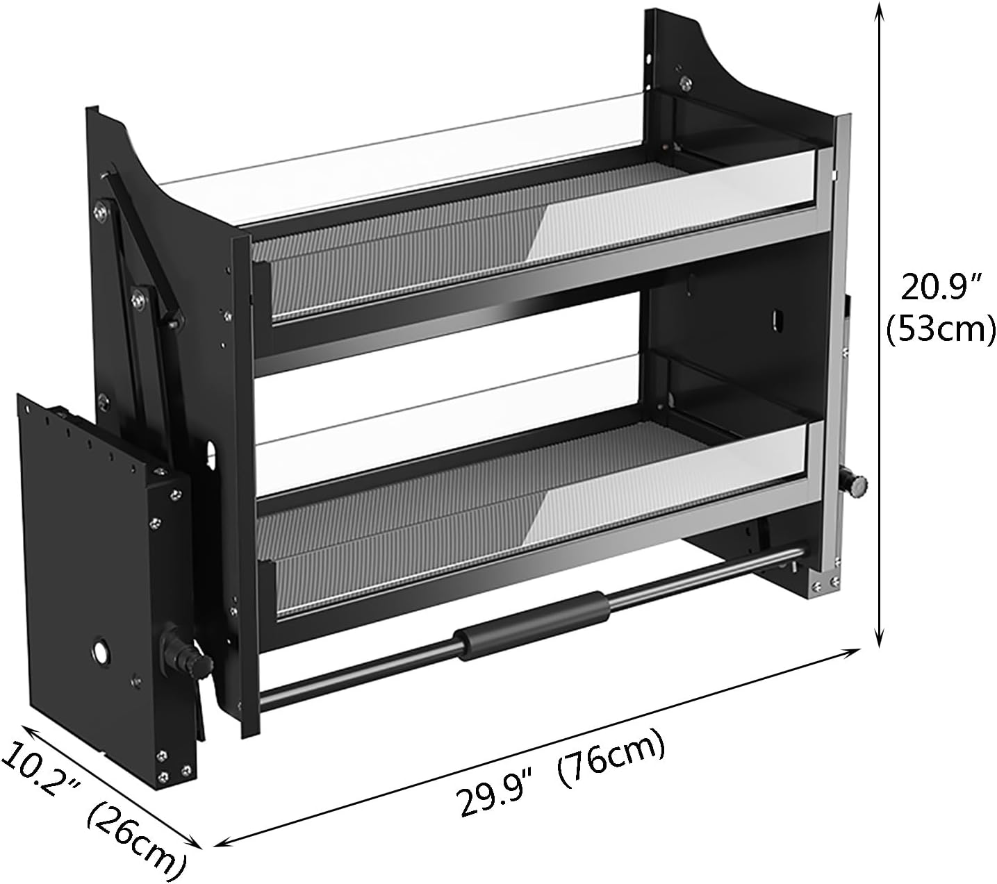 Heavy-Duty Kitchen Cabinet Pull Down Shelf, Inner Space Saving Spice Rack Organizer, 2-Tier Upper Kitchen Wall Cabinet Sliding Under Shelf for Storage Plates Bowls (Size : 29.9"x10.2"x2
