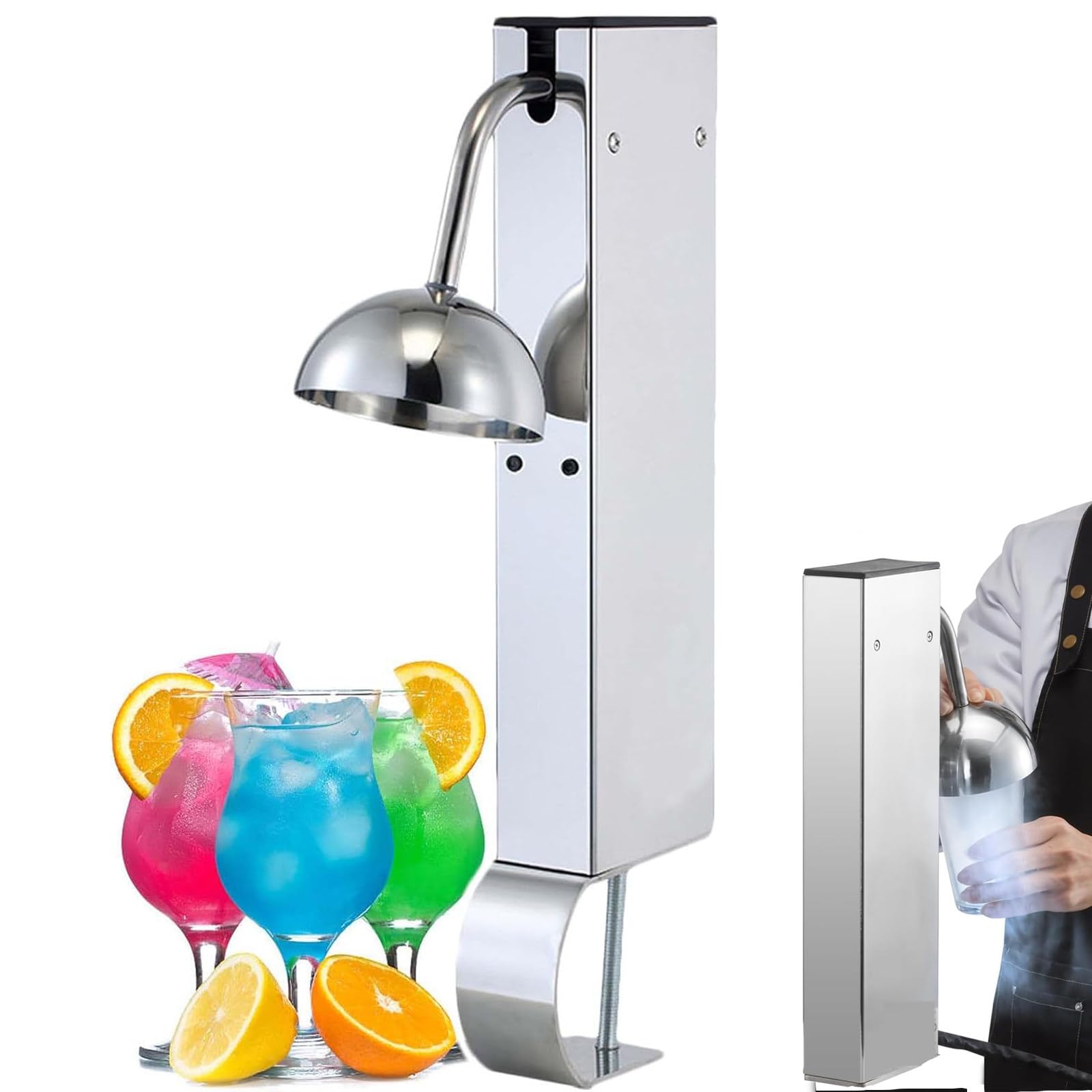Máquina comercial de CO2 para tazas de hielo, escarchador de vidrio de acero inoxidable, enfriador vertical instantáneo para copas de vino para uso en bar y restaurante, alta eficiencia, fácil