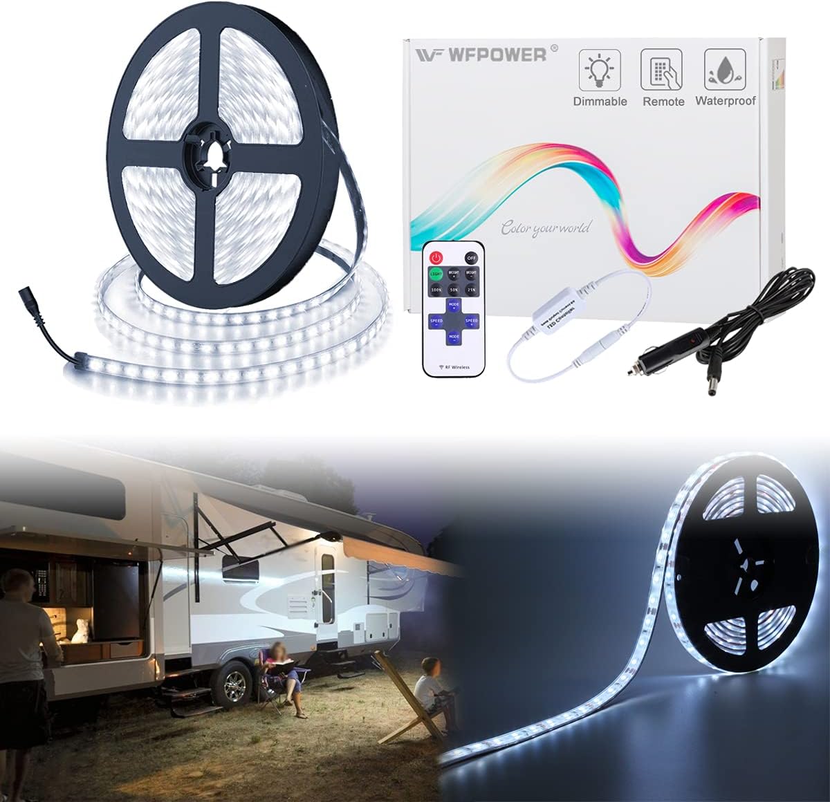 Vbakor RV Awning Led Lights,12V 20FT Camper Awning Lights