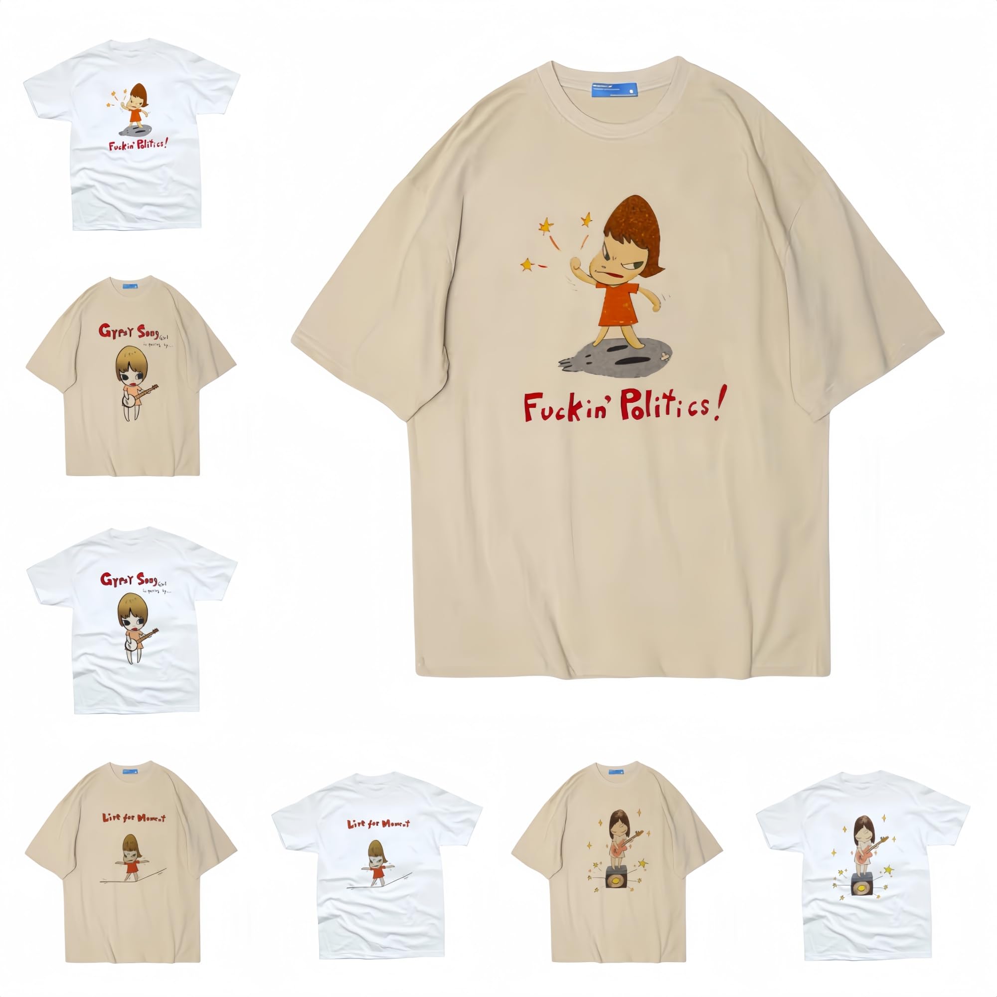 Amazon.co.jp: [Mookky] 奈良美智 グッズ 奈良美智 tシャツ 半袖