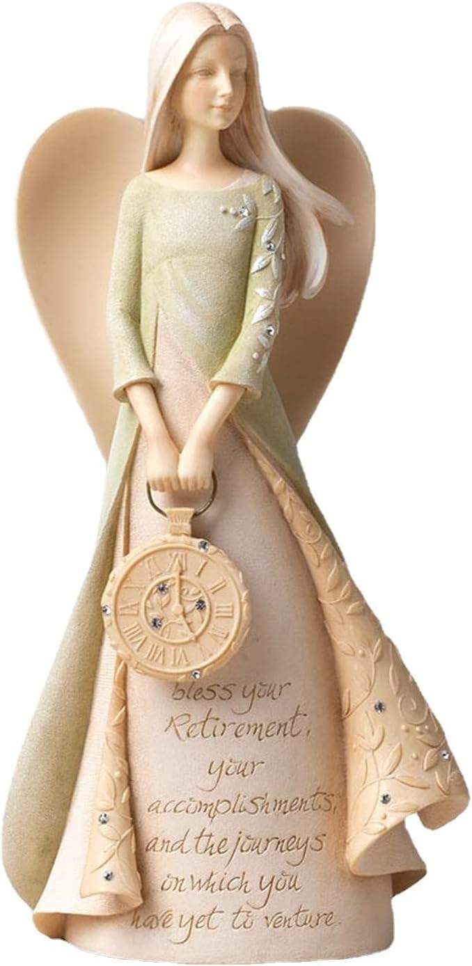 Retirement Gifts for Women - 6.5" Elegant Retirement Angel Figurine Set, Ideal for Coworkers, Teacher, Nurse & Friends | Angel Figurines for Women, Retirement Party Decorations