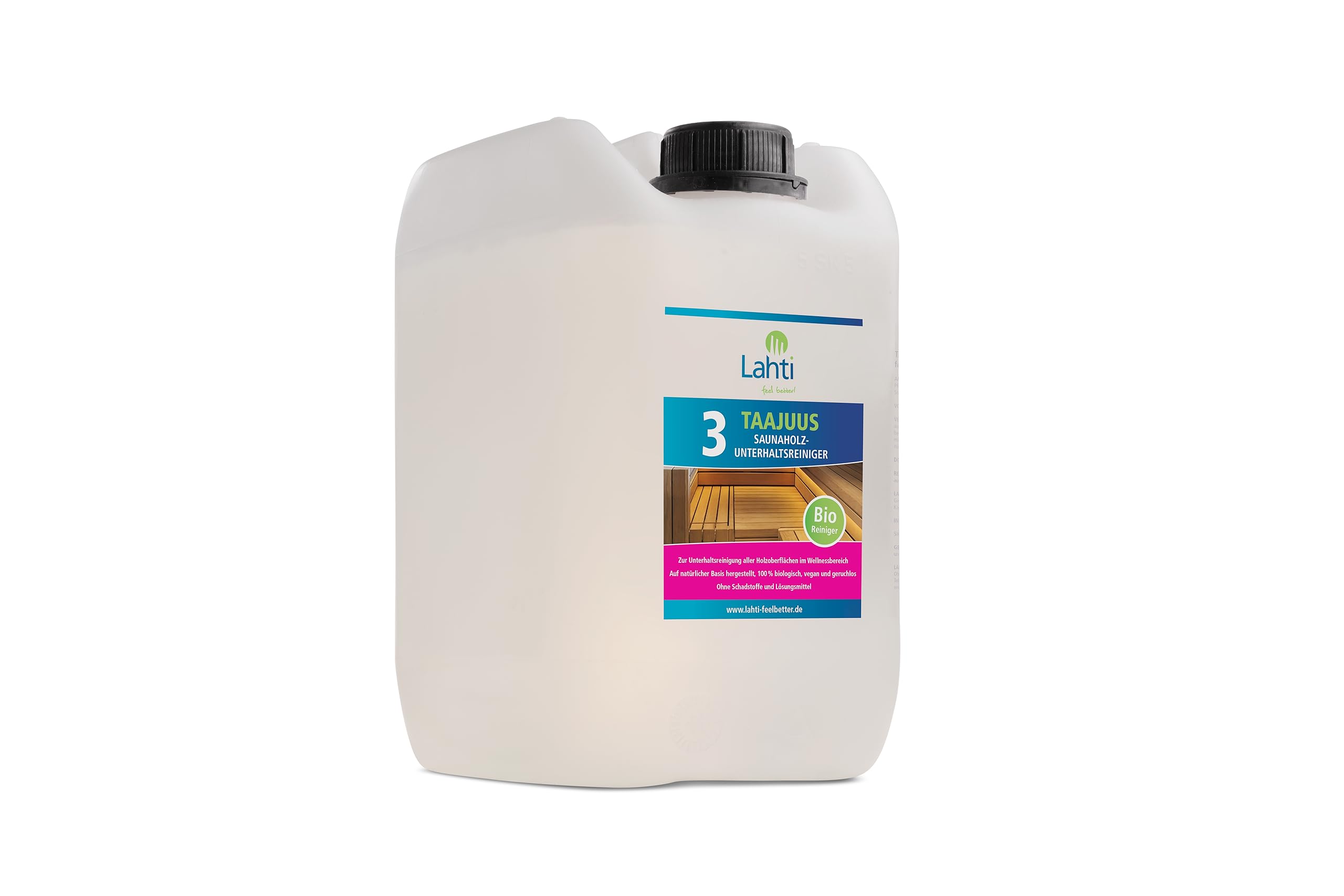 Lahti 3 TAAJUUS - SaunaHolz-Unterhaltsreiniger - Unterhaltsreiniger für die wöchentliche Pflege Ihrer Sauna (5 Liter)