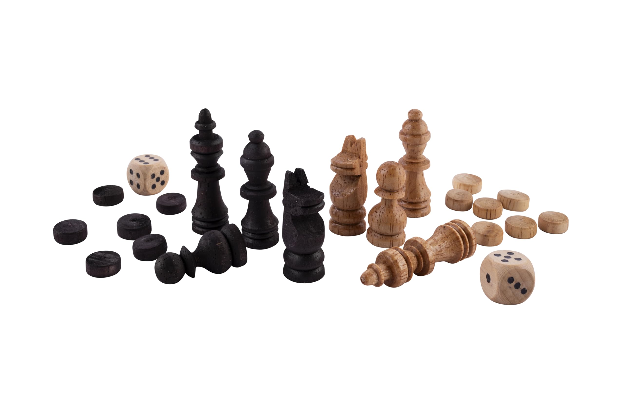 Echiquier en Bois Et Backgammon 2 en 1 - Coffret Pliable Acacia 26 Cm