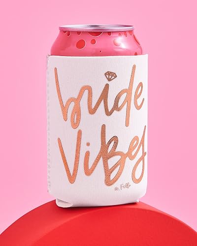 Miniatura 7 de xo, Fetti Enfriador de latas para despedida de soltera, blanco + oro rosa, 10 unidades, soporte de neopreno, funda para bebidas, despedida de