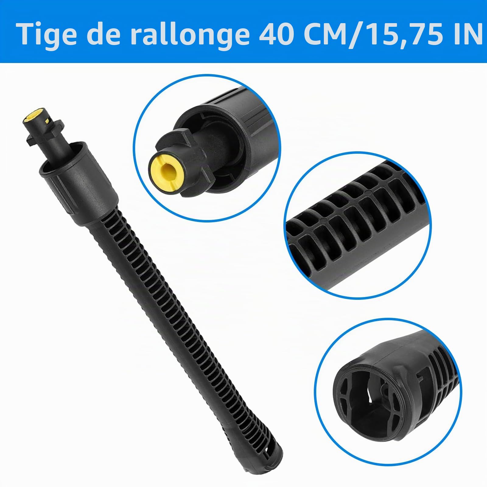 Prolongateur de Lance pour Karcher K2 K3 K4 K5 K6 K7, Tube de Jet, Prolongation de 0.4M, Canne de Prolongement pour Pistolet de Pulvérisation de Rechange, 2 Pièces