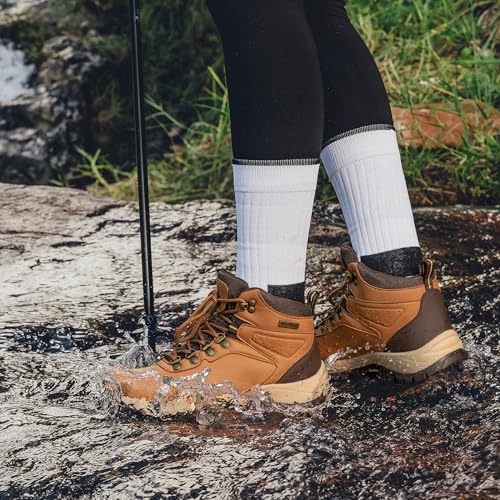 CC-Los Damen Wasserdicht Wanderstiefel rutschfeste Trekkingschuhe Wanderschuhe Outdoorschuhe Braun 39