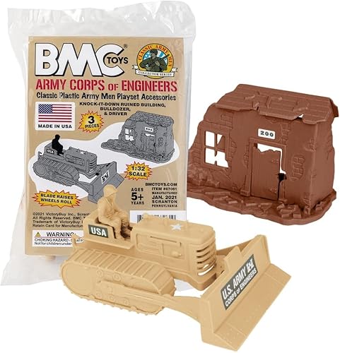 Miniatura 8 de BMC Classic Army Corps of Engineers Bulldozer Building Plastic Army Men Playset