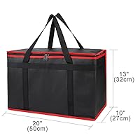 Vista 150 de Bodaon Paquete de 1 bolsas de compras reutilizables aisladas, bolsa enfriadora de picnic XL con cremallera superior para frío, bolsa aislada