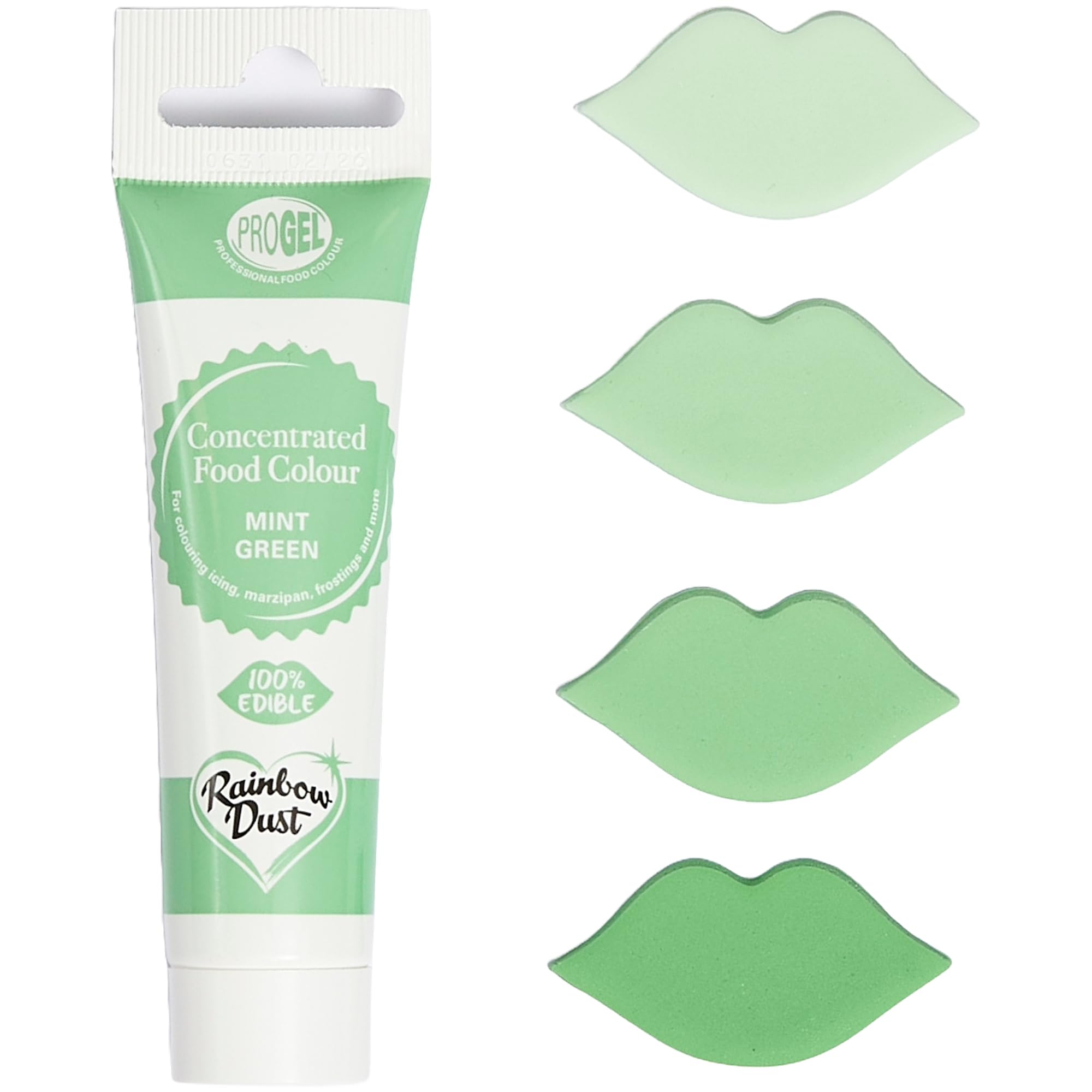 Rainbow Dust ProGel® Concentrated Food Colour, Mint Green Colouring Gel For Baking and Cake Decorating, 25g Tube