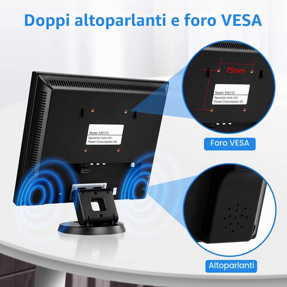 12 pollici Monitor CCTV Display Sicurezza Schermo telecamera di sicurezza Multifunzione HDMI AV BNC VGA Ingresso interfaccia USB monitor del computer Risoluzione 800x600