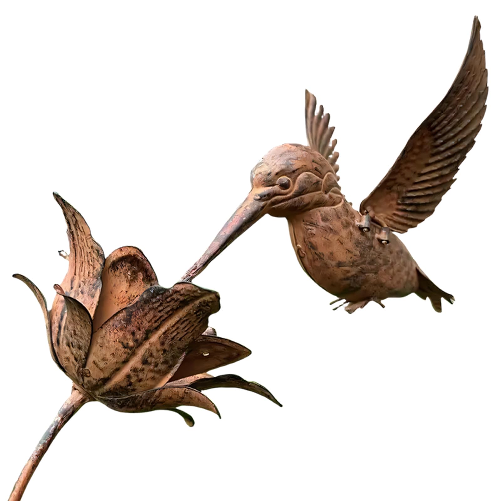 Ekoama Iron Hummingbird Garden Stake Decorative Outdoor Statue Garden Animals Stake for Yard Lawns and Patios Decoration