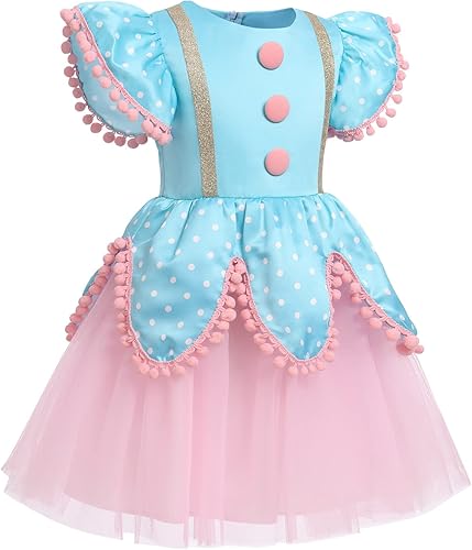 Miniatura 8 de IBTOM CASTLE Traje de fiesta de cumpleaños de circo de carnaval para niña, vestido de tutú de princesa, disfraz de accesorio para fotos