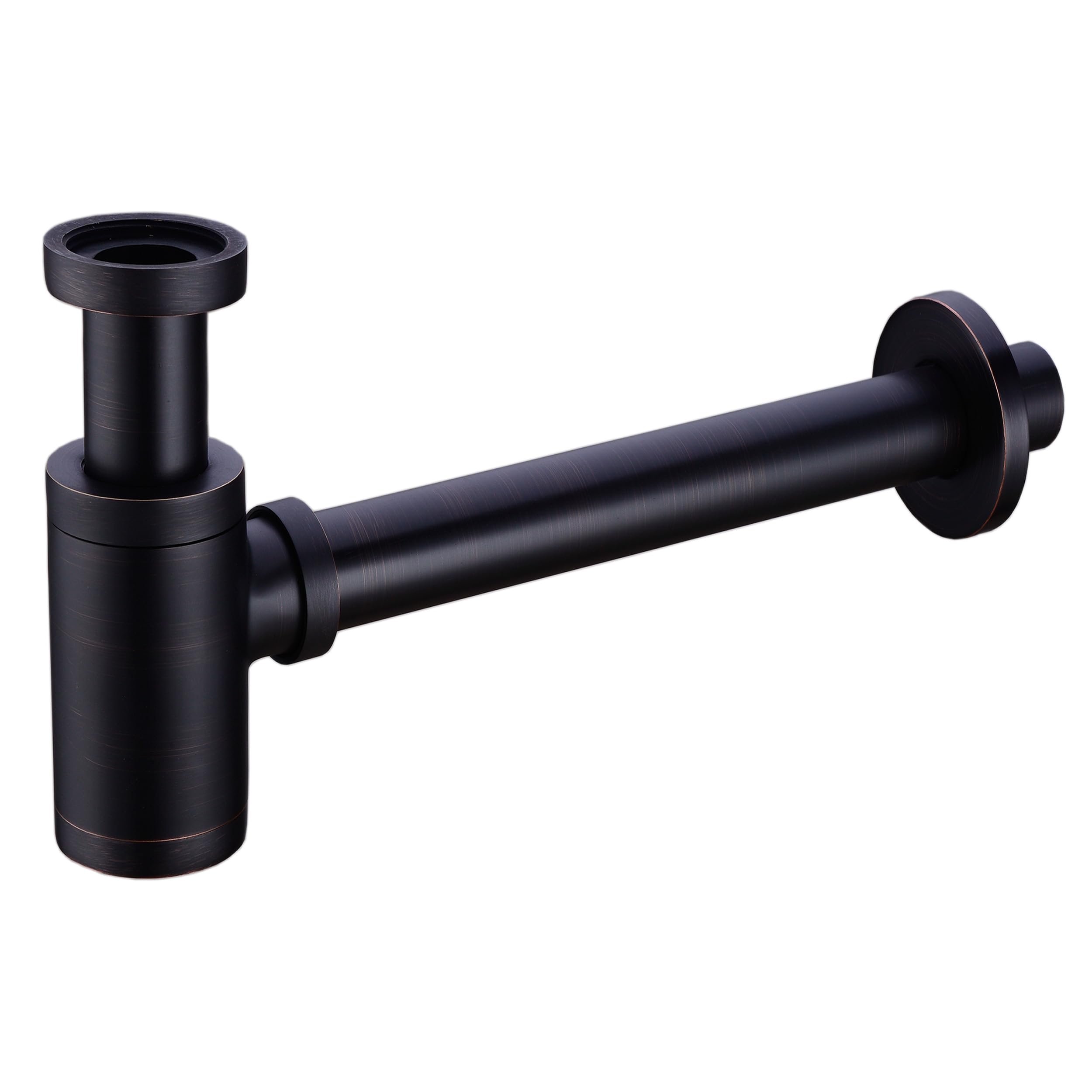 Tubo de desagüe redondo de latón para lavabo y fregadero, altura ajustable, acabado en bronce