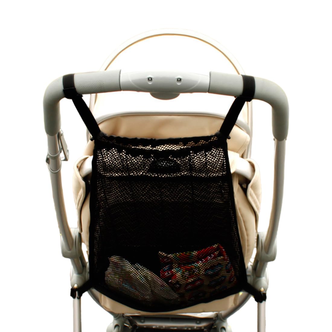 QEXUJOW Pram Shopping Bags 1 Black Hanging Stroller Storage Bag Stroller Storage Basket Universal for Stroller