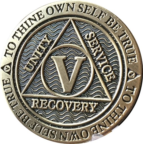 Recoverychip 5 Year AA Medallion Reflex Antique Chocolate Bronze Chip